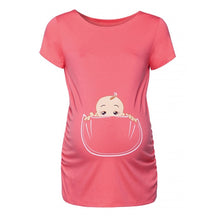 Load image into Gallery viewer, Women&#39;s Maternity Baby in Pocket Print T-Shirt Top Tee T-shirt Pregnancy Clothes womens clothing pregnant vestidos pregnancy