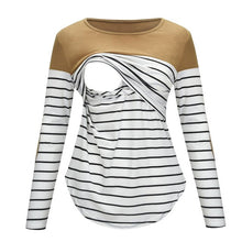 Load image into Gallery viewer, Women Nursing Clothes Wrap Tops Pregnant Maternity Clothes Women&#39;s Striped Long Sleeve Breastfeeding Loose T-Shirt Tee S-2XL