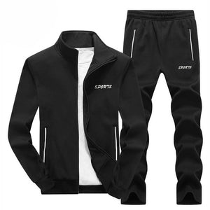 Sportswear Tracksuits Men Sets Polyester Sweatshirt Sporting Fleece 2019 Gyms Clothing 2PCS Jacket+Pants Casual Men's Track Suit