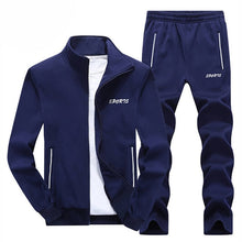 Load image into Gallery viewer, Sportswear Tracksuits Men Sets Polyester Sweatshirt Sporting Fleece 2019 Gyms Clothing 2PCS Jacket+Pants Casual Men&#39;s Track Suit