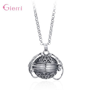 Hot Sale 925 Sterling Silver Retro Multi-layer Angel Wings Photo Locket Charm Pendant Necklace For Women Men Family Jewelry Gift