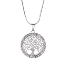 Load image into Gallery viewer, New Fashion Tree of Life Crystal Round Small Pendant Necklace Gold Silver Colors Elegant Women Jewelry Gifts Dropshipping 2019