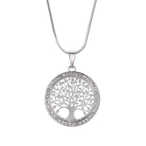 New Fashion Tree of Life Crystal Round Small Pendant Necklace Gold Silver Colors Elegant Women Jewelry Gifts Dropshipping 2019