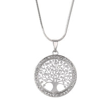 Load image into Gallery viewer, New Fashion Tree of Life Crystal Round Small Pendant Necklace Gold Silver Colors Elegant Women Jewelry Gifts Dropshipping 2019