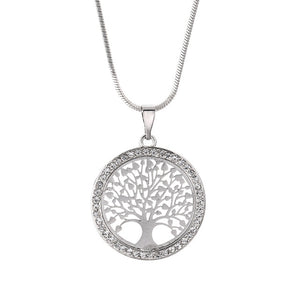 New Fashion Tree of Life Crystal Round Small Pendant Necklace Gold Silver Colors Elegant Women Jewelry Gifts Dropshipping 2019