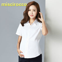 Load image into Gallery viewer, Pregnant Women&#39;s Shirts White Long Sleeves Short Spring and Autumn Clothes Maternity Clothing Professional  Work Clothes