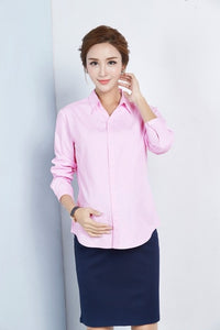 Pregnant Women's Shirts White Long Sleeves Short Spring and Autumn Clothes Maternity Clothing Professional  Work Clothes