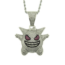 Load image into Gallery viewer, Jewelry Rock Punk Iced Out Shiny CZ Gengar Vampire Bull Pendant Necklace