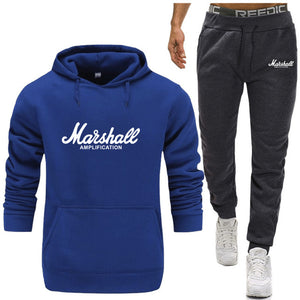 Marshall Sport Suit Hoodie Hooded Men Brand Clothing Casual Cotton Fall / Winter Warm Sweatshirts Men's Casual Tracksuit Costume