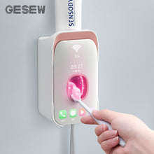 Load image into Gallery viewer, GESEW Automatic Toothpaste Dispenser Wall Mount Toothbrush Holder Lazy Toothpaste Squeezer For Toilet Home Bathroom Accessories