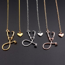 Load image into Gallery viewer, New Stethoscope nurse Necklaces Bracelet Heart 13 Style Pendants Doctors Gifts Jewelry