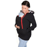 Load image into Gallery viewer, Women&#39;s Hooded Maternity Clothes New Autumn Winter Mother Clothing Plus Size Zipper Baby Carrier Sweatshirt