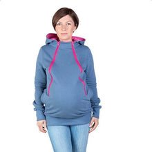 Load image into Gallery viewer, Women&#39;s Hooded Maternity Clothes New Autumn Winter Mother Clothing Plus Size Zipper Baby Carrier Sweatshirt