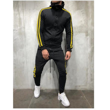 Load image into Gallery viewer, Sweat Suits Clothing Casual Summer Tracksuits Stand Collars Streetwar Tops Mens Button Sport suit 2 piece Men&#39;s suit